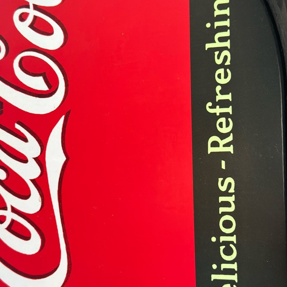 Drink Coca-Cola Delicious Refreshing Galvanized Tin Serving Tray w/ Handles - Picture 7 of 12